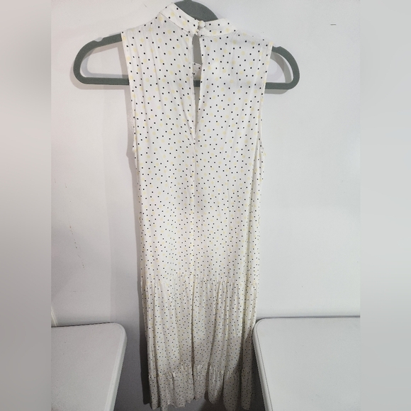 Elegant 100% VISCOSE White Polka Dot Dress,, Size 4 - Picture 6 of 10